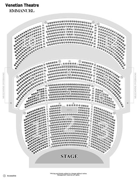 the venetian resort seating chart.